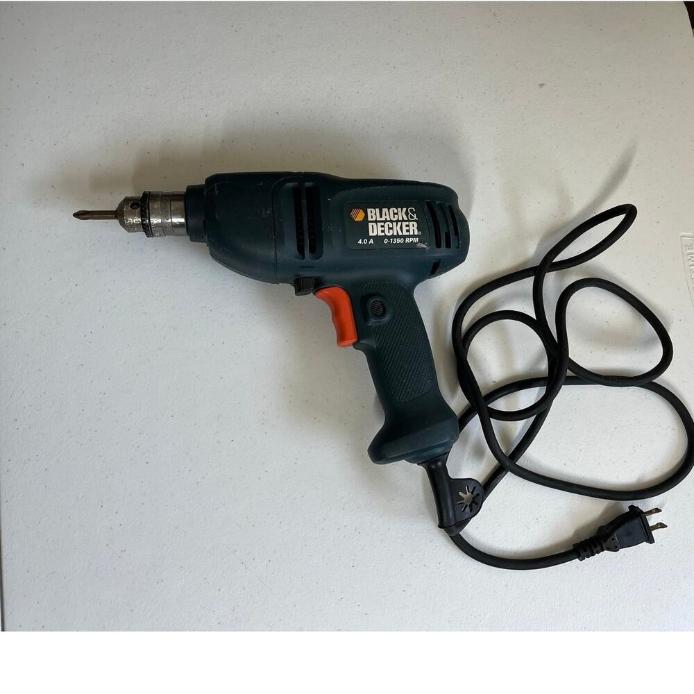 BLACK+DECKER DR200 4.0 Amp Corded Electric Drill 3/8" Variable Speed 0–1350 RPM